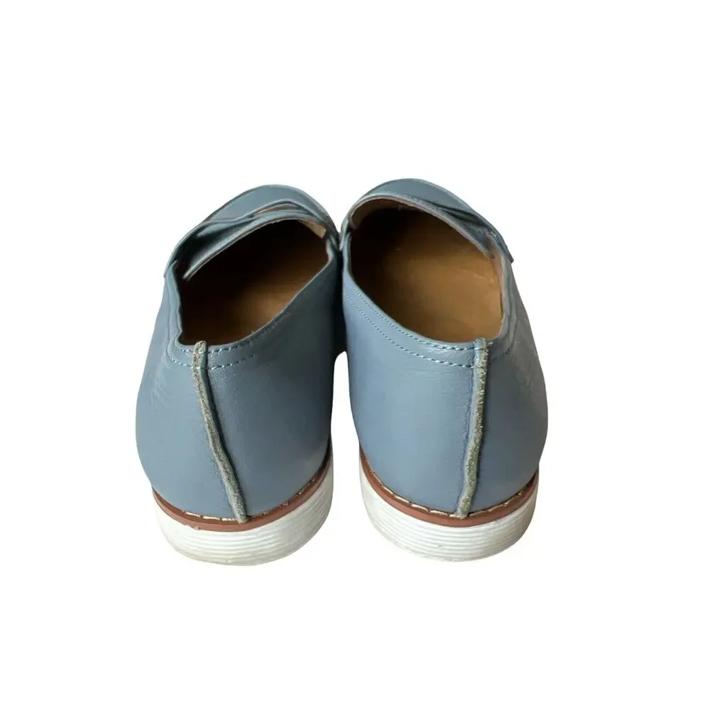 Blondo Penny Loafers Waterproof Size 8.5 M Women's Leather Shoes Blue